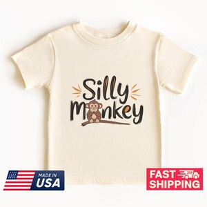 Silly Monkey Baby Bodysuit, Cute Monkey Onesie, Fun Animal Print Baby Wear, Adorable Monkey Infant Outfit, Baby Shower Gift Ideas
