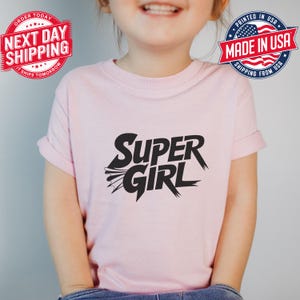 Super Girl Shirt for Kids Graphic Tee Baby Superhero Toddler Girl Shirt Super Girl T-shirt Gift for Kids Birthday