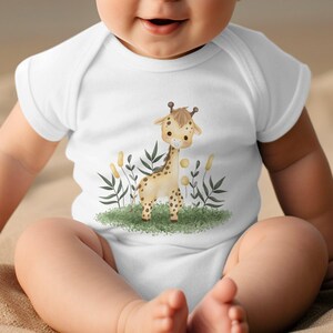 Cute Giraffe Baby Onesie, Adorable Animal Print Bodysuit, Baby Shower Gift, Newborn Outfit, Unisex Baby Clothes, Infant Romper