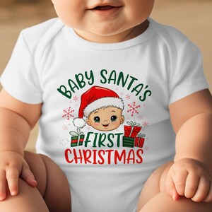 Baby S First Christmas Bodysuit Santa Hat Bodysuit Cute Christmas Onesie Newborn Festive Outfit Holiday Clothing Baby Gift