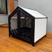 Stylish Dog Crate With Wood and Free Cushion - Etsy - Stylish Rattan Dog Crate With Floral Patterns