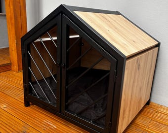 Visual Reference: Modern Dog And House With Oak Wood And A Free