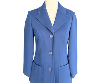 Vintage Pendleton Blue Pure Virgin Wool 3-Button Blazer Jacket USA Made