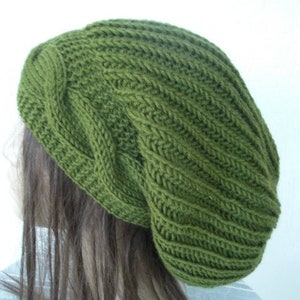Knitting  Pattern for Women  Beanie Pattern Slouchy Hat Knitting Pattern  hat pattern Fashion Digital  Knitting  Cable Knit Knitted Slouchy