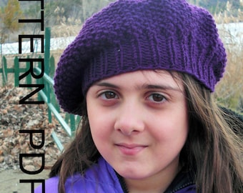 DIY Seed Stitch Beret Knitting Pattern: Children's Hat (PDF Pattern)