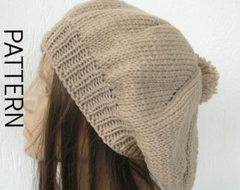 Knitted Beret Pattern: Pom Pom Beanie (Digital Download)
