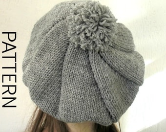 Patrón de boina de punto / Gorro con pompón Outlander (Patrón PDF)