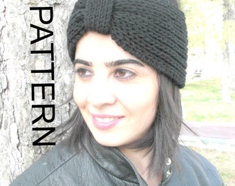 Knitting PATTERN  PDF DIY Digital  ear warmer headband Pattern   Instant Download   Turban   Headband   Brioche Stitche Headband   pattern