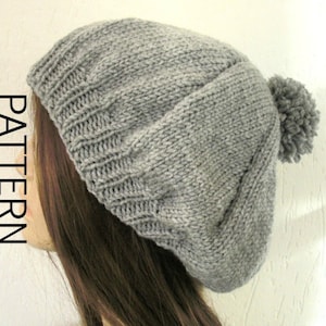 PDF Knitting PATTERN - The Diana  Beret Pattern Pom Pom Hat for women Parisien Beret Pattern Instant Download DIY Winter Fashion