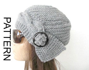 Instant Download  Winter Knit hat pattern Digital DIY Hat Knitting PATTERN PDF -  Handmade Cable Knit hat  Pattern - Cloche Hat Knit Pattern