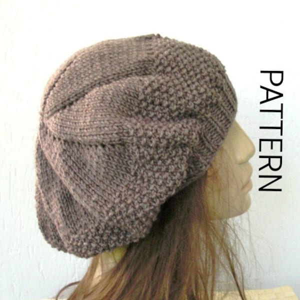 Knit Hat Beret Pattern for Women Digital  Knitting PATTERN PDF  Instant Download Seed Stitche Beret  Pattern   French Beret fashion hat