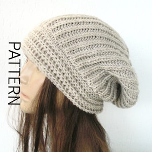 Brioche Knit Slouchy Hat Pattern: Intermediate Level (PDF Pattern)