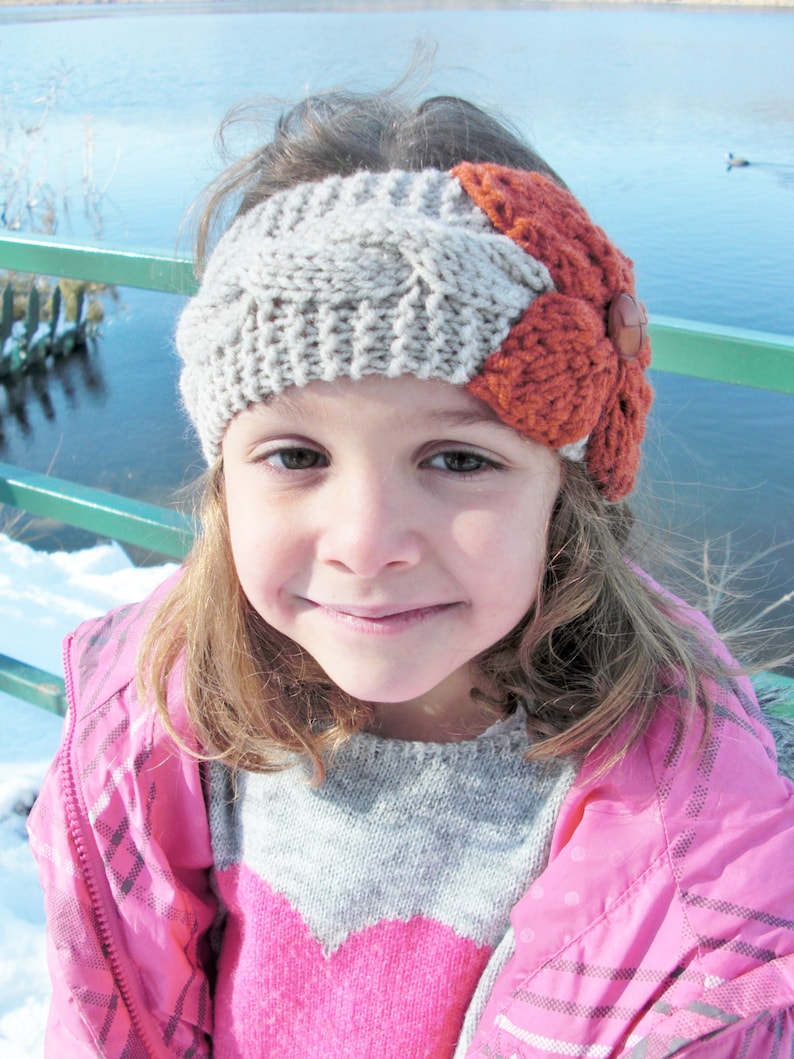 Knitting PATTERN the April Ear Warmer Headband Knitting PATTERN 3 Sizes Toddler , Child , Adult