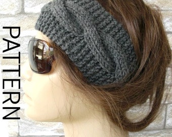 Workout Headband  KNITTING PATTERN for women  Fashion cable knit earwarmer Pattern Flapper Headband Knitting Pattern boho instant download