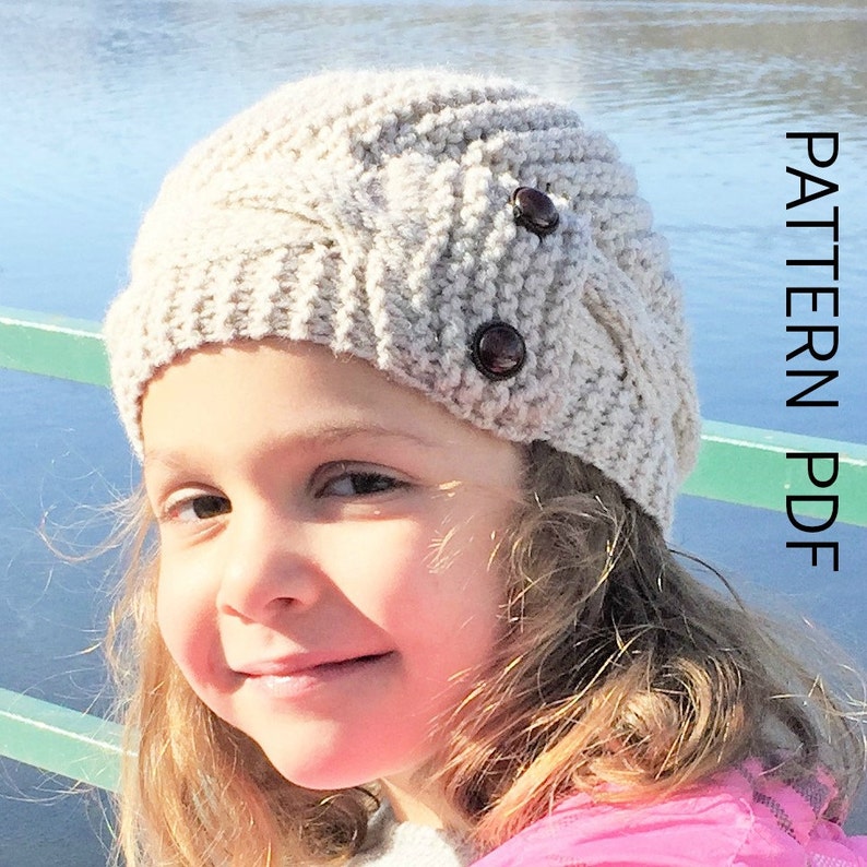 Knitting Pattern Hat Knit Hat Pattern 2 6 Years Old Girl Hat Digital
