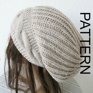 Knitting Pattern Slouchy Beanie Women Digital Hat Knitting PATTERN PDF ...