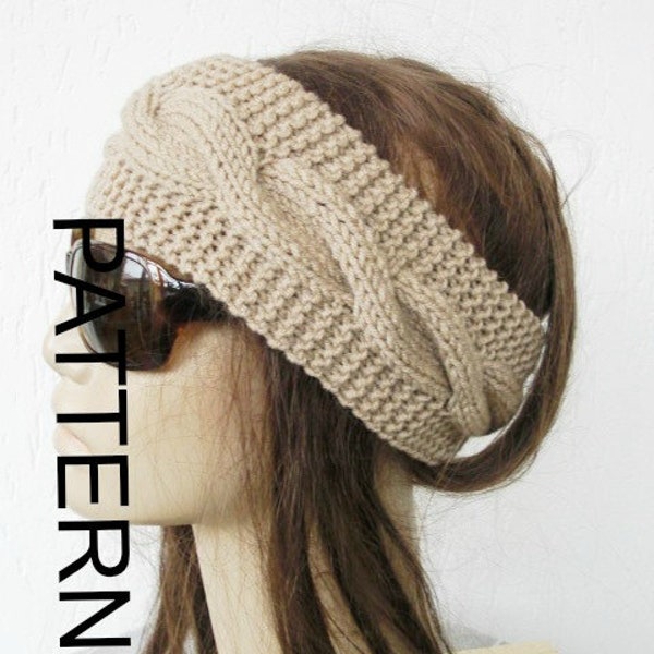 KNITTING PATTERN  Flapper Headband Pattern for women  Workout Headband Knitting Pattern  ear warmers  Cable Knit Headband  headband pattern