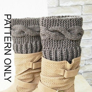 Knitting Pattern Boot Cuffs Legwarmer For Women Dıy Cable Knit Boot Toppers PDF Leg Warmers Pattern Instant Download Winter Knitting image 3