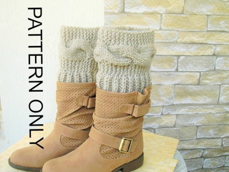 Knitting Pattern Boot Cuffs Legwarmer For Women Dıy Cable Knit Boot Toppers PDF Leg Warmers Pattern Instant Download Winter Knitting image 1