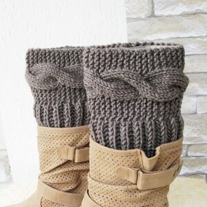 Knitting Pattern Boot Cuffs Legwarmer For Women Dıy Cable Knit Boot Toppers PDF Leg Warmers Pattern Instant Download Winter Knitting image 5