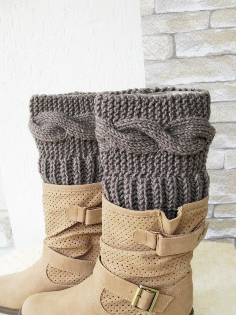 Knitting Pattern Boot Cuffs Legwarmer For Women Dıy Cable Knit Boot Toppers PDF Leg Warmers Pattern Instant Download Winter Knitting image 5