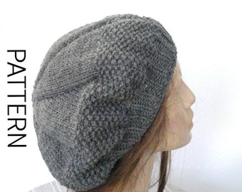 Beret  KNITTING PATTERN  Instant download Knitting Pattern  French Hat  Beret Knitting Pattern  PDF Digital download   Women hat Pattern