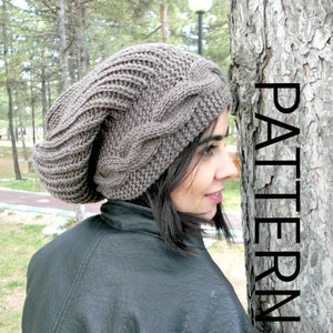Knitting Pattern Slouchy Beanie Women Digital Hat Knitting PATTERN PDF ...