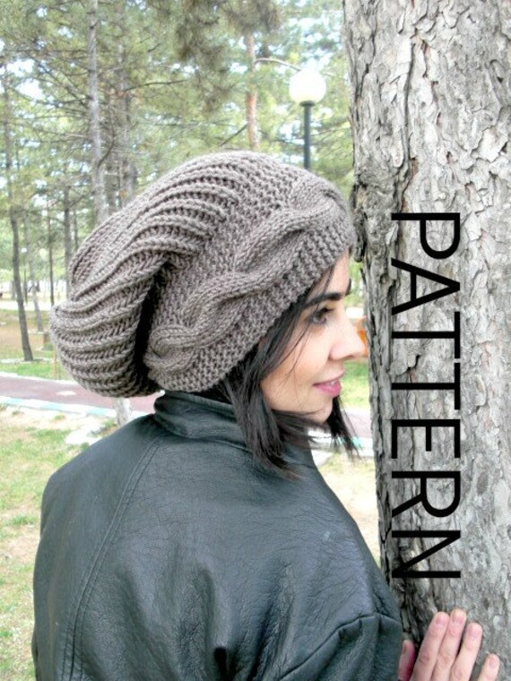 Cable Knit Slouchy Hat Pattern