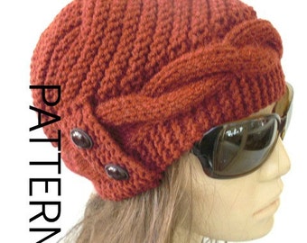 Cable Knit Cloche Hat PATTERN: Women&#39;s Fashion (Instant Download)