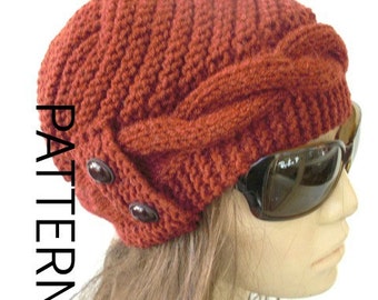 KNITTING PATTERN  hat  for women Knitted Hat Pattern Instant Download   Hat PATTERN Cable Knit  Cloche Hat Pattern Knitting fashion Winter