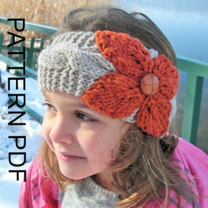 Knitting PATTERN - The April Ear Warmer Headband Knitting  PATTERN   3 Sizes( Toddler  , Child ,  Adult  Sizes)  PDF  Cable Knit   headband