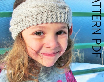 PDF Knitting PATTERN  for  girl Nadila  Cable Knit  headband  Instant Downloadable pattern  Toddler Child  Adult  Sizes    3 Sizes