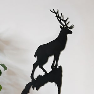 Deer Metal Wall Art, Animal Metal Decor, Farmer Gift, Black Metal Wall Hanging, Modern Line Art Home Decor, Deer Lover Gift, Cute Home Decor