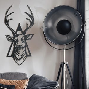 Deer Metal Wall Art, Animal Metal Decor, Farmer Gift, Black Metal Wall Hanging, Modern Line Art Home Decor, Deer Lover Gift, Cute Home Decor