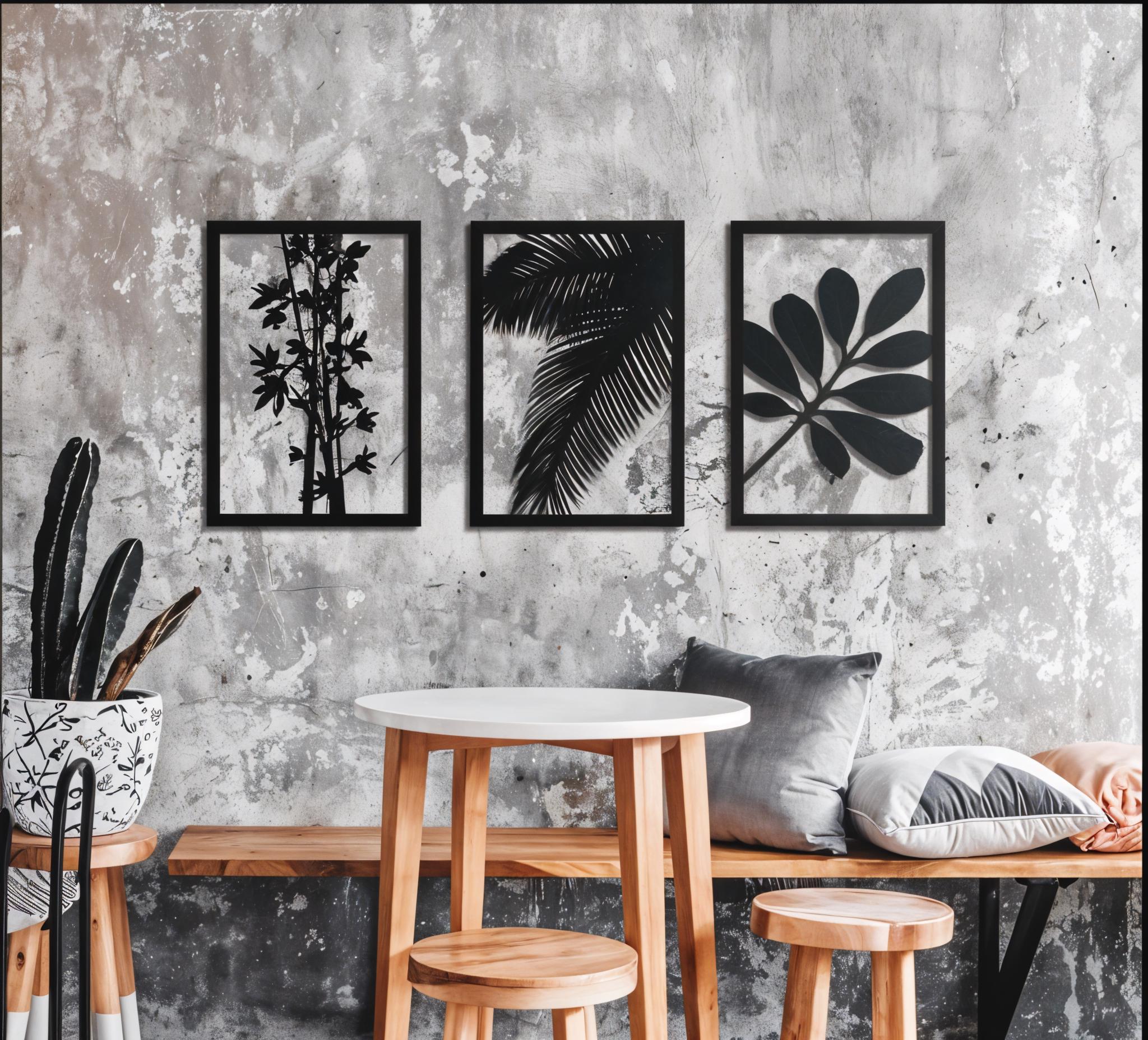 Botanical Metal Wall Art Set: Modern Minimalist Leaf Decor - Etsy