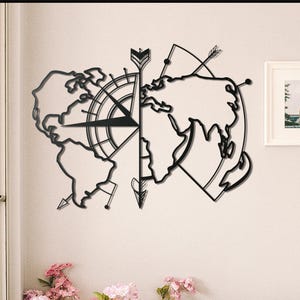 Weltkarte Metall Wand Kunst Dekor, Büro Wand Verzierung, Housewarming Geschenk Opsions, entrway Innendekoration, atemberaubende ungewöhnliche klassische Dekor
