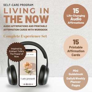 Leven in het nu: 15 speciale affirmaties, audio met gids en speciaal ontworpen kaarten | De complete digitale ervaring, direct downloaden