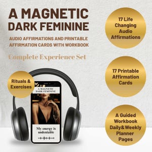 Dark Feminine Aktivierungs Kit | Audio Affirmationen+Arbeitsbuch+Druckbare Karten+Planerseite+Rituale