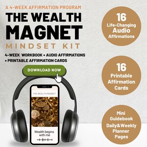 Wealth Magnet Mindset Kit: 4-Wochen Fülle Programm (Digital Download, PDF & MP3