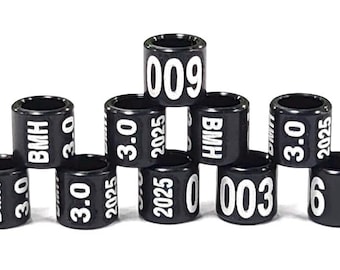 Vogelringe aus Aluminium 2025 für Kanarienvögel, exotische Vögel und Sittiche (2,0/2,5/2,9/3,0-11 mm)