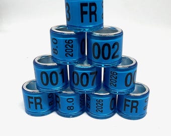 Kunststoff-Vogelringe Plexi Alu 2026 Brieftauben 08mm OFFIZIELLE FARBE