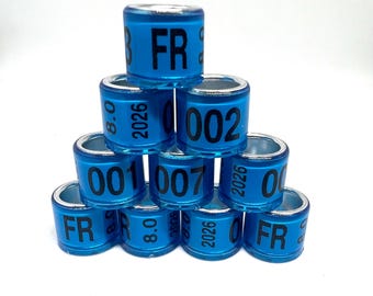 Kunststoff-Vogelringe Plexi Alu 2026 Brieftauben 08mm OFFIZIELLE FARBE