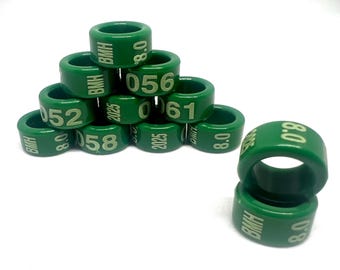 Kunststoffringe 2025 für Tauben/Hühner, Enten 08/10/12/14/16/18/20mm Farbe GRÜN