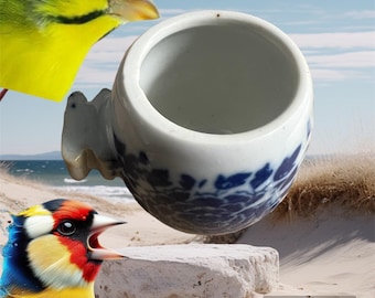 Vogelfutterstation aus Keramik für Käfig, Stieglitz, Kanarienvogel, Hybrid, Mini