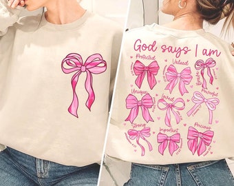 Coquette God Says I Am PNG, Coquette Valentine PNG, Jesus Valentine Retro Christian Valentine Bible Verse Digital Download