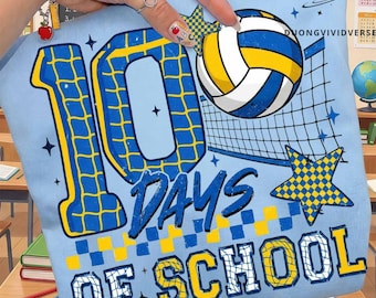 100 Days of School Volleyball PNG, 100th Day of School Outfit Design, Volleyball Player Graphic for Kids Teacher Shirts, Digital Download