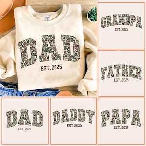 Camo Dad PNG, Hunting Dad Clipart, Father's Day Sublimation, Dad EST Design, Rustic Camouflage Shirt PNG, Gift for Outdoorsy Father