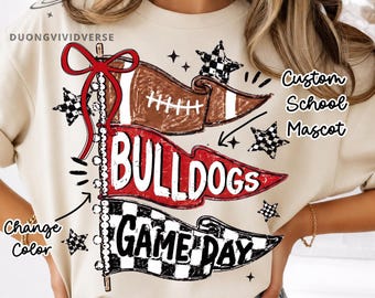 Aangepaste teamstrik PNG, schoolmascotte Coquette PNG, ontwerp voor voetbalshirt, cheerleader-afbeelding voor wedstrijddag, gepersonaliseerd fancadeau