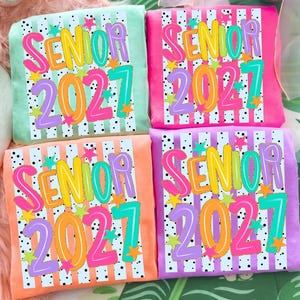 Senior 2027 PNG, Colorful Retro Senior Class of 2027 Design, Graduation Senior 2027 Shirt PNG, High School Graduate Sublimation
