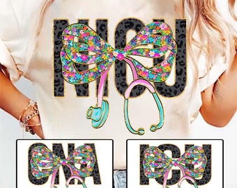 Floral Coquette Nurse Cna Bow PNG, Flower Stethoscope ICU, Nurse Png, School Nurse Design, Nursing Sublimation, Nurse NICU Digital Download